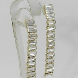 GUESS Crystal Baguette Linear Earrings